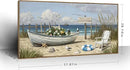 amatop Giant Framed Beach Wall Art Large Nautical Seaside Canvas Print Flower Boat Ocean Horizontal Landscape Picture Sea Birds Artwork for Coastal Farmhouse Living Room Bedroom Office Decor 58×29 Inch by CozyNest Decor