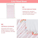 Viviland 3 Pieces Baby Bedding Set for Boy Girls, Baby Bedding Set for Newborn, Infant & Toddler - Rainbow by TinyTreasures Baby Boutique