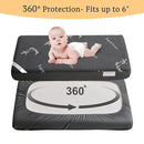 BEDLORE Waterproof Crib Mattress Protector 2 Pack, Ultra Soft Bamboo Viscose Crib Mattress Pad Cover, Noiseless Toddler Mattress Protector for Standard Baby Mattress Size 52''x28'', Dark Gray by TinyTreasures Baby Boutique