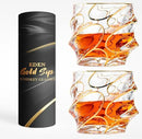EdensDECOR Whiskey Glasses Gift Set (24k Gold Plated) Luxury Gift For Men, Bourbon, Scotch, Dad, Husbands by CozyNest Decor