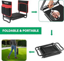 TomCare Garden Kneeler and Seat 10.64” Wider Larger Soft Kneeling Pad Garden Bench with 2 Large Tool Pouches Heavy Duty Garden Stool Foldable Tools Gardening Gifts for Women Men Gardeners,Black by GreenHaven Gardens