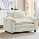 URRED Modular Sectional Sofa Comfy Cloud Couch, Modern Chenille Sofa Sleeper Deep Seat Couches with Ottoman/Pillows for Living Room (White, 53'') by CozyNest Decor