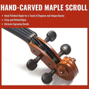 4/4 Full Size Violin for Adults - Solid Wood, Spruce Top, Maple Back, Pro Brazilwood Bow, Hard Case, Shoulder Rest, Electronic Tuner, Extra Strings & Rosin (MVA-800) by TinyTreasures Baby Boutique