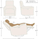CHITA Power Recliner Chair Swivel Glider, FSC Certified Upholstered Faux Leather Living Room Nursery Reclining Sofa Chair with Lumbar Support, White by CozyNest Decor