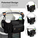 TOPDesign Universal Baby Stroller Organizer, Stroller Caddy with Detachable Mesh Bag & Heightened Insulated Cup Holders & Non-Slip Secure Hooks Accessories, Fits Most Strollers (Zoo 3) by TinyTreasures Baby Boutique