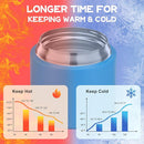 2 - in - 1 Soup Thermo for Hot Food 14oz with Snack Box Container Leak Proof Insulated Lunch Container Kids and Adults Stainless Steel Double Wall Vacuum Wide-mouth Thermal with Spoon and Handle by TinyTreasures Baby Boutique