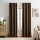 Chocolate Brown Espresso Pinch Pleated Blackout Curtains 102 Inches Long,Thermal Insulated Pinch Pleats Window Curtains Panels Drapery for Bedroom, Living Room,Office, 40" W x 102" L, Set of 2 by TinyTreasures Baby Boutique