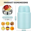 Soup Thermo for Hot Food Kids 16oz Insulated Food Jar Leakproof Thermo Lunch Container for Kids Wide-Mouth Stainless Steel Lunch Box for School with Handle Folding Spoon(3+) by TinyTreasures Baby Boutique