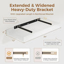 12 Inch Deep White Floating Shelves, 24 x 12 Floating Shelf for Books, Rustic Wood Deep Wall Shelves for Home Storage & Display, 2" Thicked Shelves for Kitchen, Living Room, Bedroom, 2 Pack by CozyNest Decor