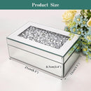 Luxury Mirrored Jewelry Box with Crushed Diamond - Glass Jewelry Box Organizer Storage for Women, Ring Holder Case for Dresser and Decorative by TinyTreasures Baby Boutique