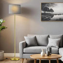 Ambimall 60'' Modern Floor Lamp with Shade, Tall Lamps for Living Room, Bedroom, Office, Dining Room, Linen Grey Shade with Brushed Gold Pole(Without Bulb) by CozyNest Decor