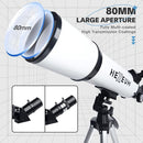 Telescope 80mm Aperture 600mm - Astronomical Portable Refracting Telescopes Fully Multi-Coated High Transmission Coatings AZ Mount with Tripod Phone Adapter, Wireless Control, Carrying Bag. by TinyTreasures Baby Boutique