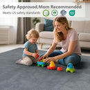 Baby Play Mat for Floor,Extra Large 79"×118" Tummy Time Mat,Thicker Memory Foam Mat for Toddler,Infant,Kids,Water Repellent Ultra Soft Coral Velvet,Non-Slip Backing Safe for Crawling(Dark Grey) by TinyTreasures Baby Boutique