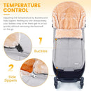 Orzbow Stroller Footmuff Universal | Faux Wool Baby Bunting Bag | Warm, Weather-proof, Adjustable Buckles | Winter Stroller Blanket Cover | Baby Sleeping Bag for Cold Weather Accessories, Light Gray by TinyTreasures Baby Boutique