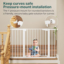 Cumbor 2 Pack 29.7"-48" Baby Gate for Stairs, Mom's Choice Awards Winner-Dog Gate for Doorways, Pressure Mounted Auto-Close Pet Gates for Dogs Indoor, Safety Child Gate with Easy Walk Thru Door,White by TinyTreasures Baby Boutique