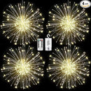 FOOING 4 Pack Firework Lights Led Copper Wire Star String Lights 8 Modes Battery Operated Fairy Lights with Remote,Wedding Decorative Hanging Lights for Party Patio Garden Decoration by GreenHaven Gardens