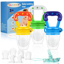 WAJIAYON Baby Fruit Feeder/Fresh Food Feeder Pacifier (3 Pack)- Infant Teething Feeders | Silicone Teether for Babies | Baby Solid Food Pacifier Essentials for Babies Toddlers Infants Kids by TinyTreasures Baby Boutique