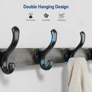 Tatub 20" Rustic Coat Rack Wall Mount with Shelf, Wall Hooks with Shelf, Heavy Duty Entryway Organizer Hangers for Hanging, Hat, Bag, Jacket for Bathroom, Living Room, Bedroom, Ebony by CozyNest Decor