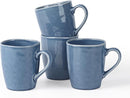 famiware Aurora Coffee Mugs, 14oz Mug Set of 4, Stoneware Mug, Cups for Kitchen, Cappuccino, Latte, Reactive Glaze, Microwave Safe, Scractch-resistant, Lagoon Blue by CozyNest Decor