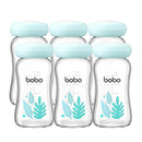 YOHKOH Glass Breast Milk Storage Bottles - 100% Leak-Proof, BPA-Free Breastmilk Storage Containers, Freezer & Dishwasher Safe, Ideal for Nursing Mothers (Blue, 5.4oz (Pack of 6)) by TinyTreasures Baby Boutique