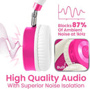 Puro Sound Labs JuniorJam Plus Volume-Limiting Wireless Bluetooth Headphones for Kids, Secure Audio with Adjustable On-Ear Design, 22-Hour Battery, Ideal for Tablets, Smartphones & PCs - Pink by TinyTreasures Baby Boutique