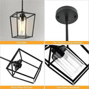 2 Pack 1-Light Black Pendant Lights for Kitchen Island, Farmhouse Metal Pendant Light Iron Cage Hanging Light Fixtures with Clear Glass Shade for Dining Room, Entryway, Hallway, Foyer by CozyNest Decor