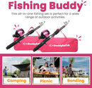 DaddyGoFish Kids Fishing Pole - Rod Reel Combo Tackle Box Starter Set - First Year Small Dock Gear Kit for Boys Girls Toddler Youth Age Beginner Little Children Junior Anglers Older Kids by TinyTreasures Baby Boutique