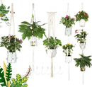JES&MEDIS 5-Pack Macrame Plant Hangers with 5 Hooks, Different Tiers, Handmade Cotton Rope Hanging Planters Set Flower Pots Holder Stand, for Indoor Outdoor Boho Home Decor by GreenHaven Gardens