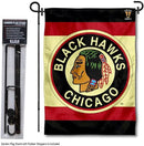 WinCraft Chicago Blackhawks Vintage Retro Garden Flag with Pole Stand Holder by GreenHaven Gardens