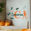 CRYPTONITE Personalized Name & Initial Tinkerbell Vinyl Wall Decals - Baby Girl Bedroom Decor - Fairy & Princess Wall Decals (B. Peter Pan) by TinyTreasures Baby Boutique