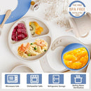 Silicone Baby Feeding Set | Baby Led Weaning Supplies Includes Suction Bowls and Divided Plates, Adjustable Bib, Baby Utensils Spoons and Forks,Cup | Baby Feeding Essentials (Deep Blue) by TinyTreasures Baby Boutique