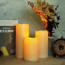 Homemory 6" 8" 10" x 4" Waterproof Outdoor Flameless Candles, Battery Operated Flickering LED Pillar Candles with Remote and Timers for Indoor, Plastic, Ivory White by CozyNest Decor
