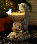 Cat Statues for Bird Bath: Outdoor Sculptures for Garden Lawn Patio Yard Balcony Porch - Unique Gifts for Mother Grandma Women by CozyNest Decor