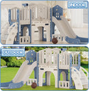 XJD 9 in 1 Toddler Slide Set, Kids Slide for Toddlers Age 1+, Toddler Climber Slide PlaySet with Basketball Hoop and Ball,Outdoor Indoor Playground for Toddlers 1-3 (Blue) by TinyTreasures Baby Boutique