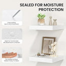 Square Floating Shelves for Wall, 8" W x 8" D x 1.2" H, Small Wooden Wall Mounted Display Shelves with Invisible Brackets for Living Room, Bedroom, Bathroom, Kitchen Decor, Set of 4, White by CozyNest Decor