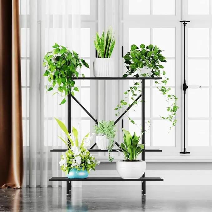 Zhongma 3 Tier Plant Stand Space-Saving Heavy Duty Plant Holder for Balcony, Home, Garden ,Metal Sturdy Plant Stand for Indoor and Outdoor, photo 3 of 6