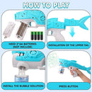 Automatic Bubble Machine Gun for Kids with 2 Bottles 5 Bags of Refill Solution Lights ElectricShark Bubble Gun Toys Outdoor Toys Gifts Wedding Easter Party Favor by TinyTreasures Baby Boutique