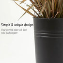 KOL 28'' Tall Galvanized Steel Planter Pot - Flower Pot with Water Level Indicator for Plants - 2-Pack Self Watering Planters - Round Black Powder Metal Planter Box - Indoor Outdoor Grande Plant by CozyNest Decor