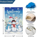 Welcome Winter Garden Flag Double Sided Sonwman 12x18 Inch Small Burlap Welcome Holiday Yard Outdoor Outside House Decoration by GreenHaven Gardens