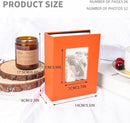 RECUTMS Mini Photo Album 4x6 52 Pockets, Leather Cover with Front Window Album Hold 52 Vertical Photos for Family Wedding Baby Children (Orange) by TinyTreasures Baby Boutique