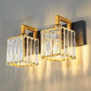 Modern Bathroom Vanity Light 2-Lights Black Gold Crystal Wall Lamp Bathroom Modern Crystal Vanity Lighting by CozyNest Decor