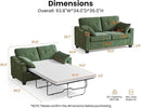 CHIC HOUSE Pull Out Sofa Bed, Full Size Sleeper Sofa, 2-in-1 Convertible Chenille Couch with USB Charging, Memory Form Couch for Living Room, Apartment & Small Space (Green, Chenille - Full) by CozyNest Decor
