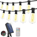 Solar Powered Warm White LED Outdoor String Light with Remote Control, Shatterproof Light Bulbs for Backyard Garden Patio Pergola Gazebo Bistro Bedroom Christmas Wedding Party (10+1 Bulbs) by CozyNest Decor