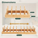 Bamboo Pot Lid Organizer, Adjustable Kitchen Organizer for Cabinet, Expandable Pot and Pan Storage Rack, Kitchen Organization for Lids, Bakeware, and Cutting Boards by CozyNest Decor
