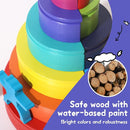40-Piece Wooden Rainbow Stack Set, 4-in-1 Building Blocks preschoolers Early Development & Activity Toys Montessori Toys for Kids 3, 4, 5, 6 Years and Older Gifts for Boys and Girls by TinyTreasures Baby Boutique