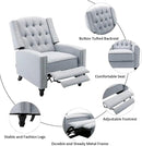 Fabric Push Back Recliner Chair Mid Century Tufted Single Comfy Reading Sofa Chair for Living Room/Bedroom/Home Theatre, Grey by CozyNest Decor