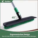 Eyliden X-Large Floor Scrub Brush, 2 in 1 Scrape Brushes with Rubber Squeegee | 55.3" Long Handle, 15" Wide Stiff Bristle Head | Floor Scrubber for Deck Kitchen Shower Bathroom Tub Tile Patio Wall by CozyNest Decor