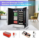 Tylza Wine and Beverage Refrigerator, 24 inch Dual Zone Wine Beverage Cooler Built-in and Freestanding, with Seamless Stainless Steel Door Quick Cooling Under Counter Beer Wine refrigerator by CozyNest Decor