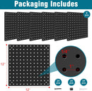 Peg Board,Steel Organization Panels, Ideal for Garage Tool Storage, Office Organization, Craft Room, Kitchen,Pack of 6(Black, 6-12X12) by GreenHaven Gardens