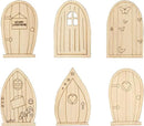 AUEAR, 24 Pack Fairy Door Miniature Wooden Garden Doors Windows Unfinished Window Accessories Mini House DIY Craft for Wall Home Party Decoration (6 Styles) by GreenHaven Gardens